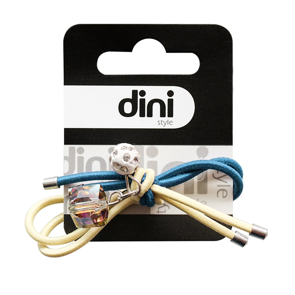 Резинка для волосся Dini Every Day блакитно-жовта, 1 шт (AT-4)